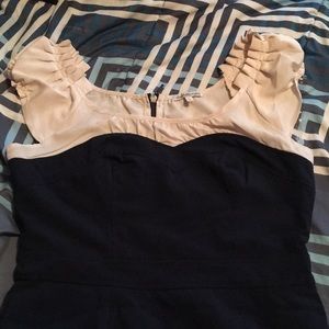 Navy and cream vintage style dress